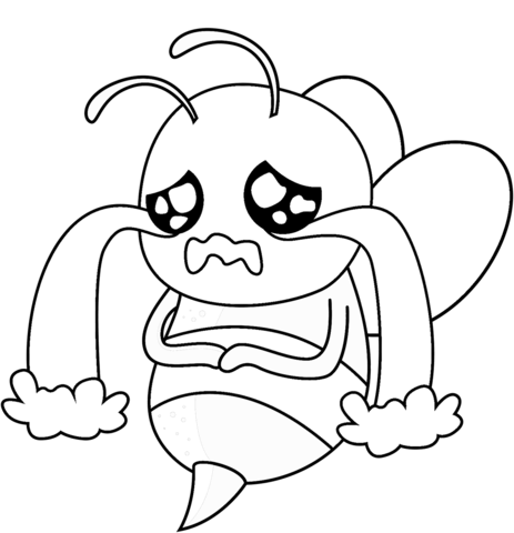 Crying Bee Coloring Page